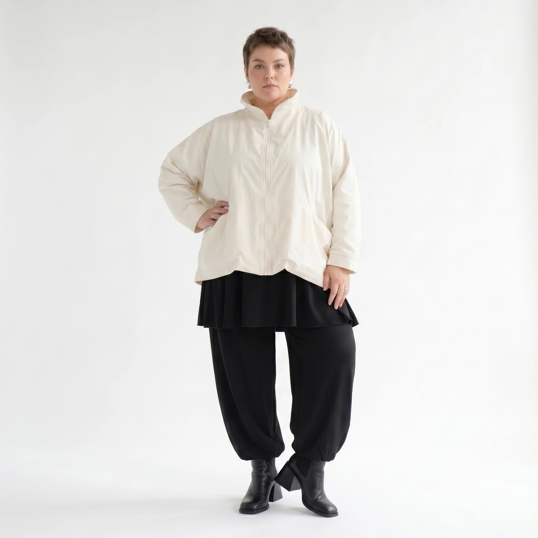 AKH Fashion Jacke in kastiger Form, aus Baumwolle, 1493.07104, Offwhite, Ausgefallen
