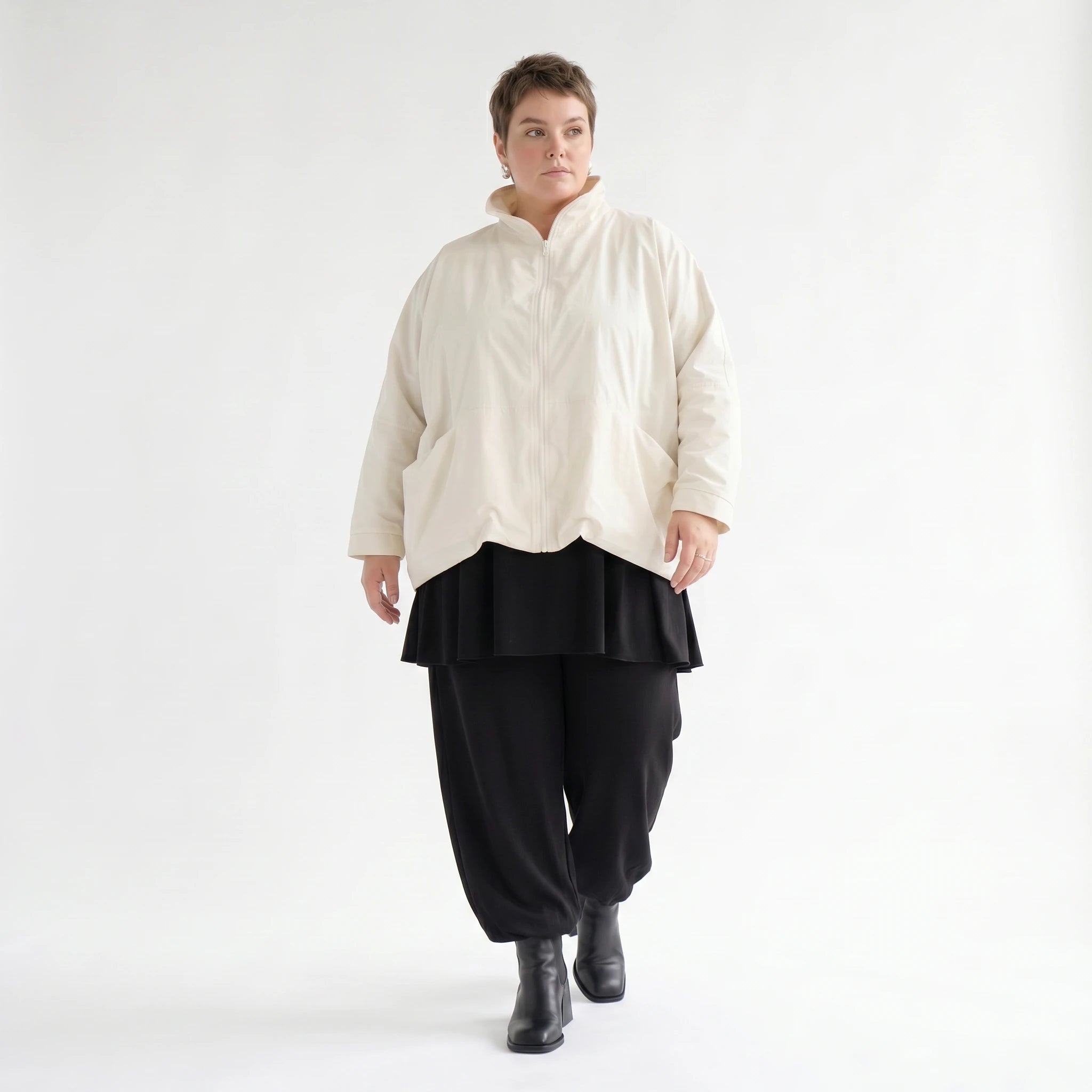 AKH Fashion Jacke in kastiger Form, aus Baumwolle, 1493.07104, Offwhite, Ausgefallen
