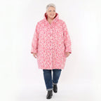 Ballonjacke aus pinkmulticolor Softshell mit Punktemuster Kapuze und weichem PolarFleece