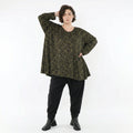 A-Form Bigshirt von AKH Fashion aus Materialmix, 1516.00593, Schwarz/Neongrün/Cognac, Schick