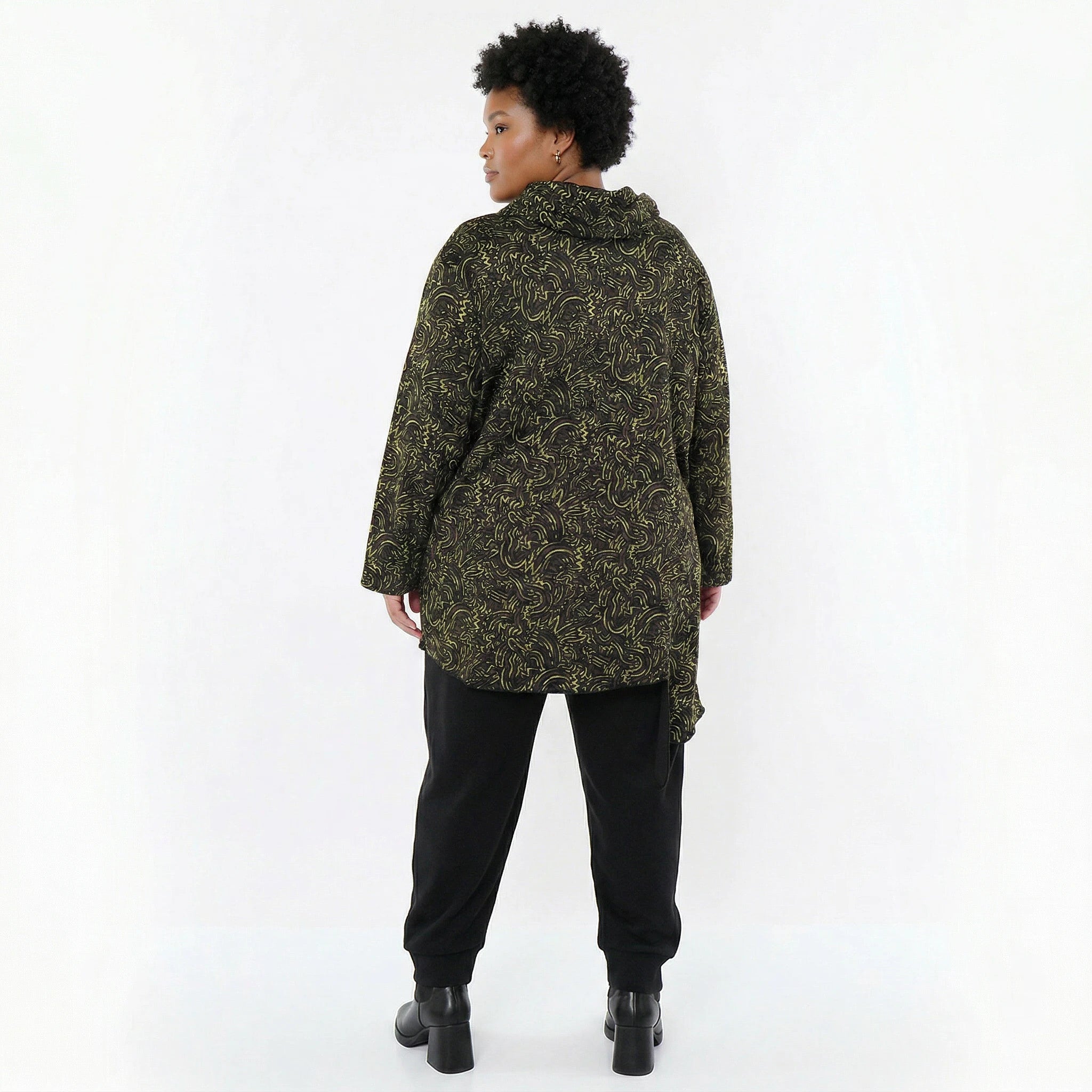 AKH Fashion Bigshirt in asymmetrischer Form, aus Materialmix, 1516.06061, Neongrün