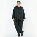 AKH Fashion Jacke in kastiger Form, aus Materialmix, 1516.07076, Petrol