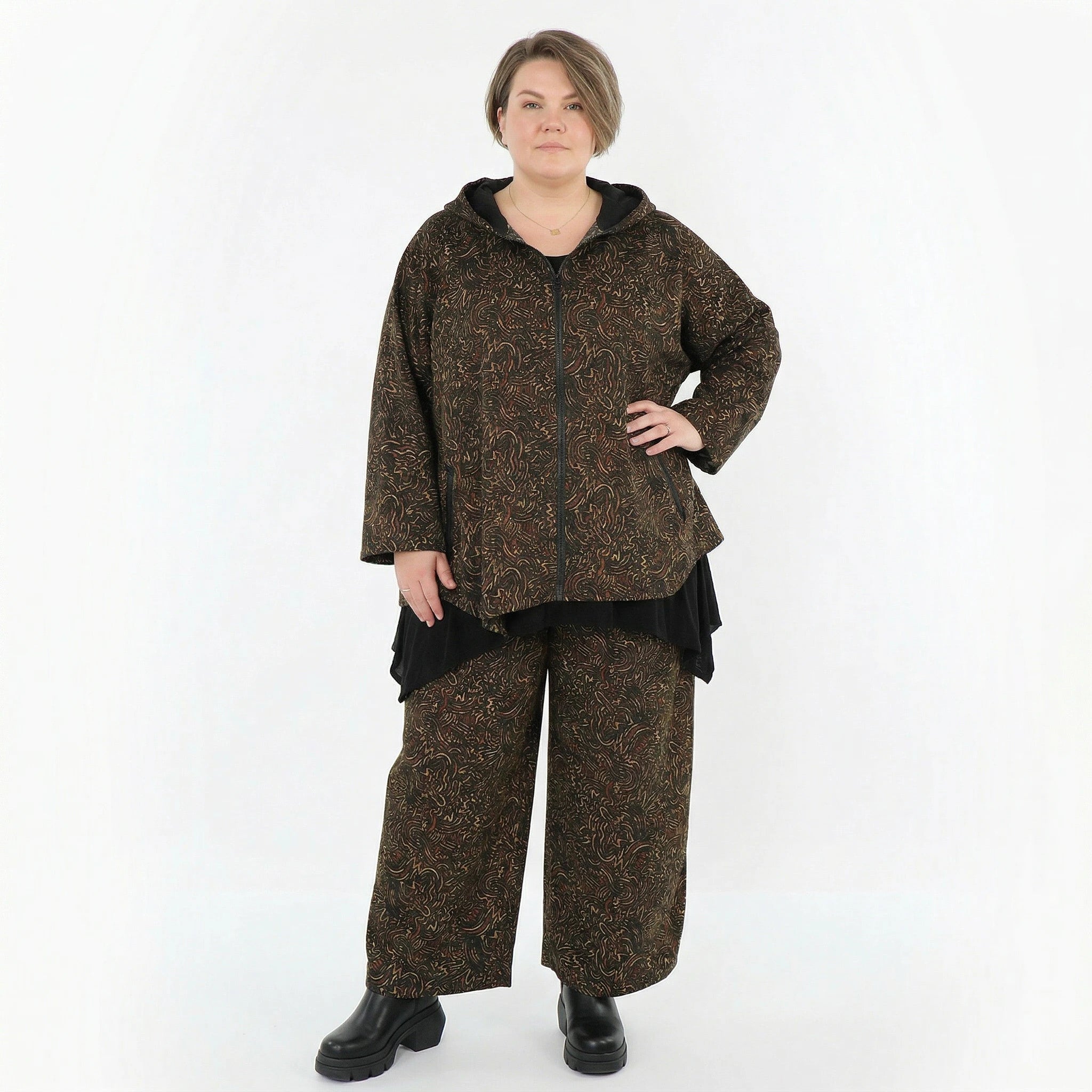 Marlene Hose von AKH Fashion aus Materialmix, 1516.07083, Cognac