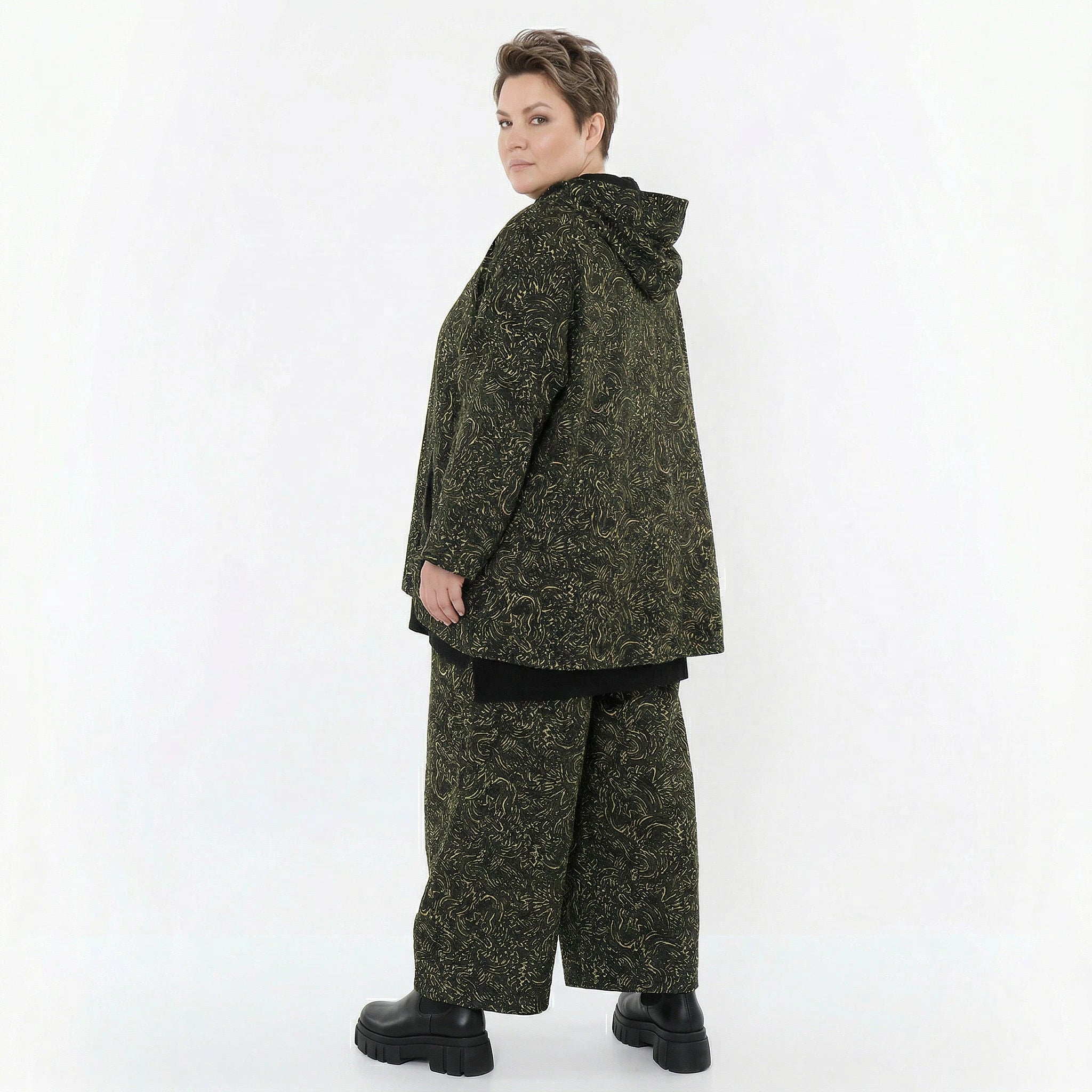 AKH Fashion Jacke in kastiger Form, aus Materialmix, 1516.07076, Neongrün