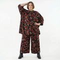 AKH Fashion Hose in gerader Form, aus Viskose, 1517.07074, Schwarz/Rot/Weiß, Pinselstrich