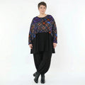 AKH Fashion Überwurf in kastiger Form, aus Viskose, 1518.07011, Multicolor/Blau, Kariert