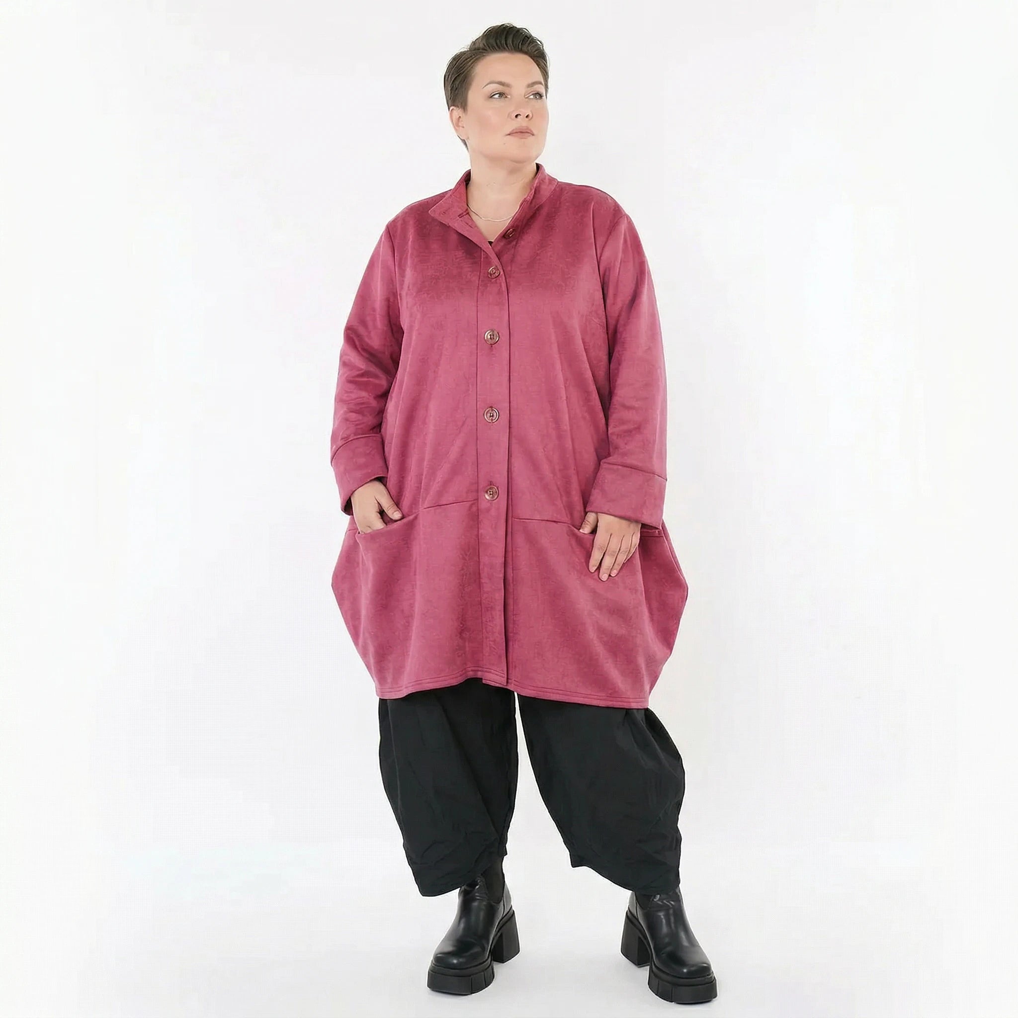 Ballonjacke von AKH Fashion aus Polyester, 1520.07094, Fuchsia, Ausgefallen, Zeitlos