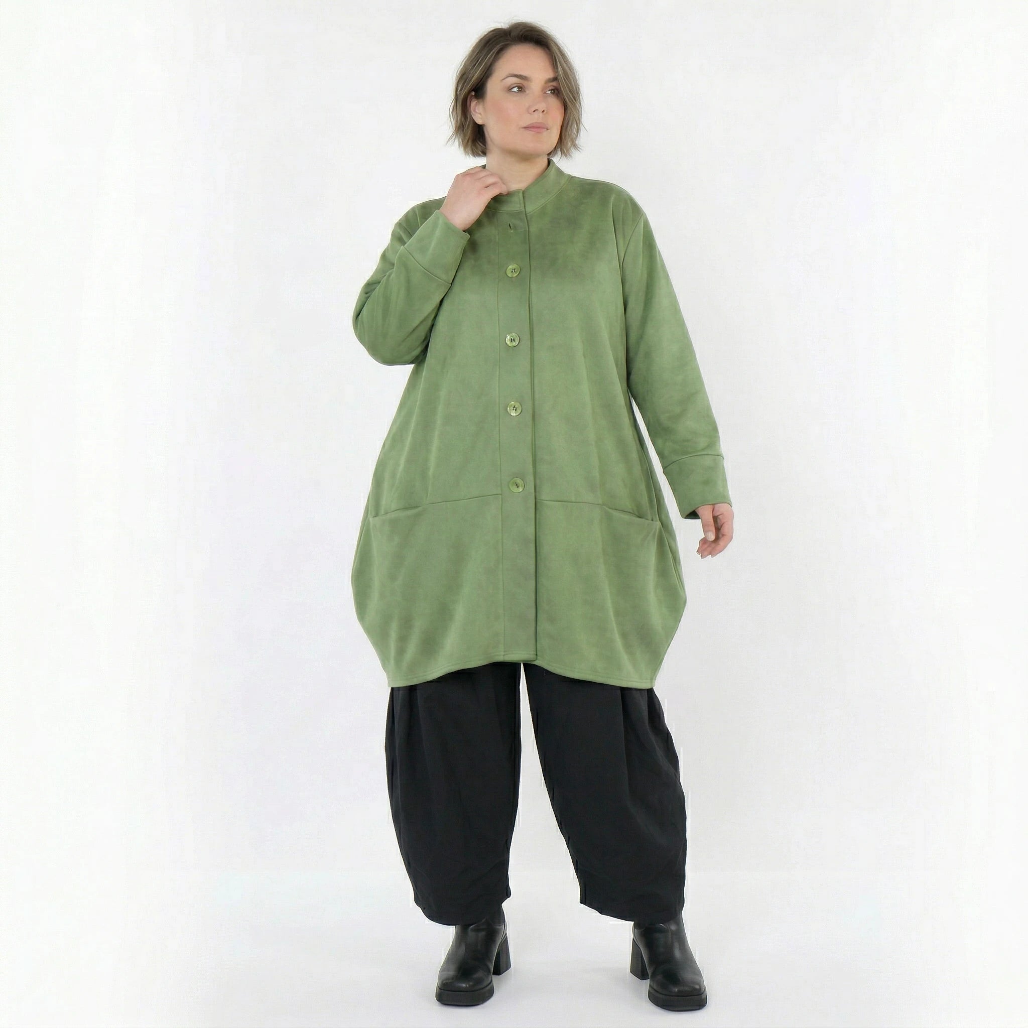 Ballonjacke von AKH Fashion aus Polyester, 1520.07094, Grün, Ausgefallen, Zeitlos, Schick