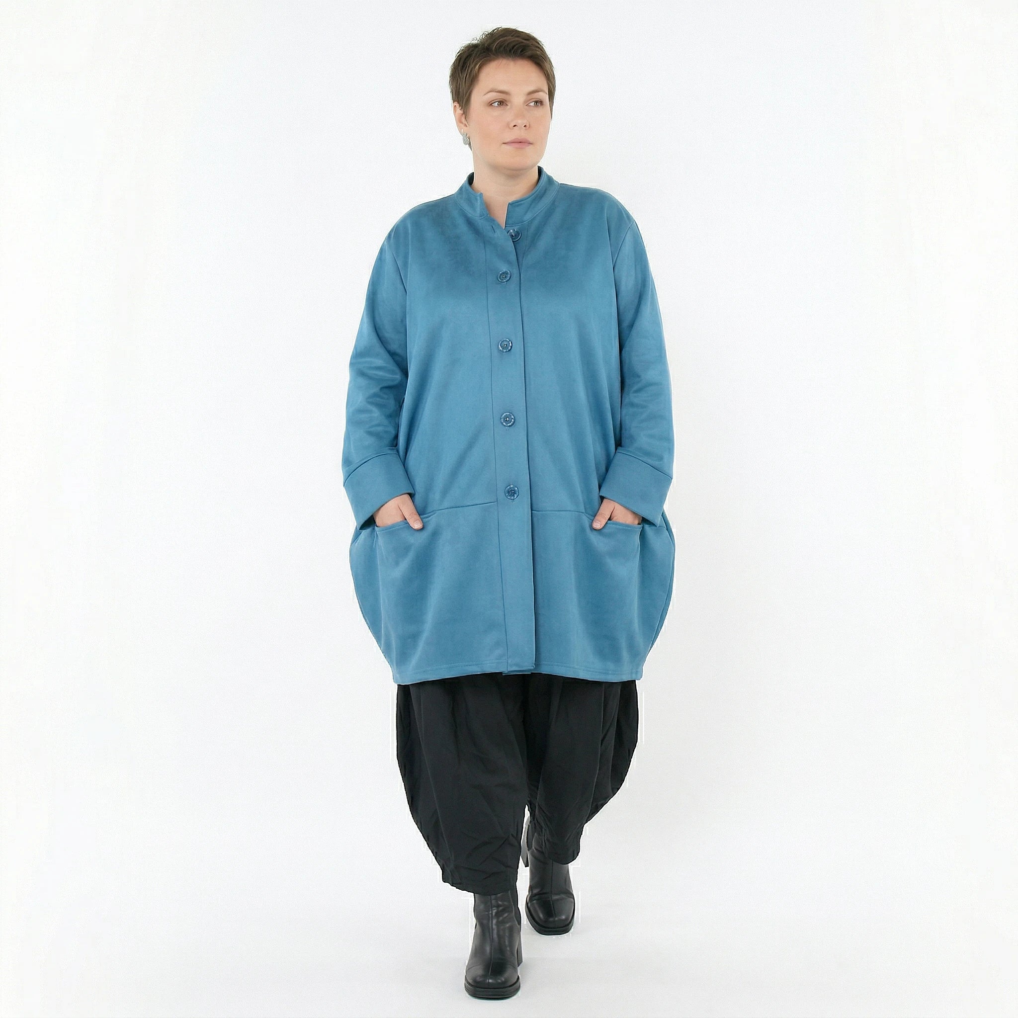 Ballonjacke von AKH Fashion aus Polyester, 1520.07094, Petrol, Ausgefallen, Zeitlos