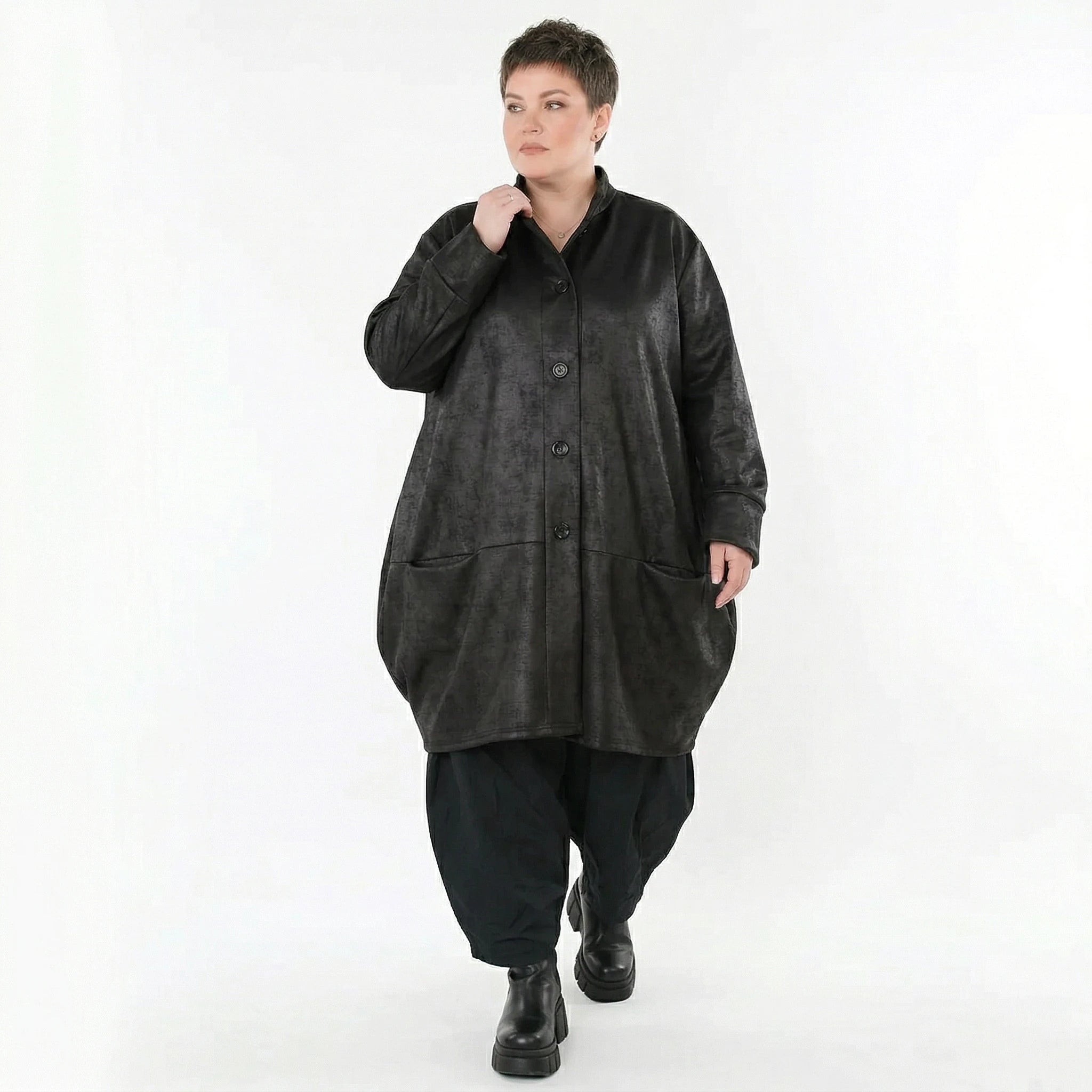Ballonjacke von AKH Fashion aus Polyester, 1520.07094, Schwarz, Ausgefallen, Zeitlos