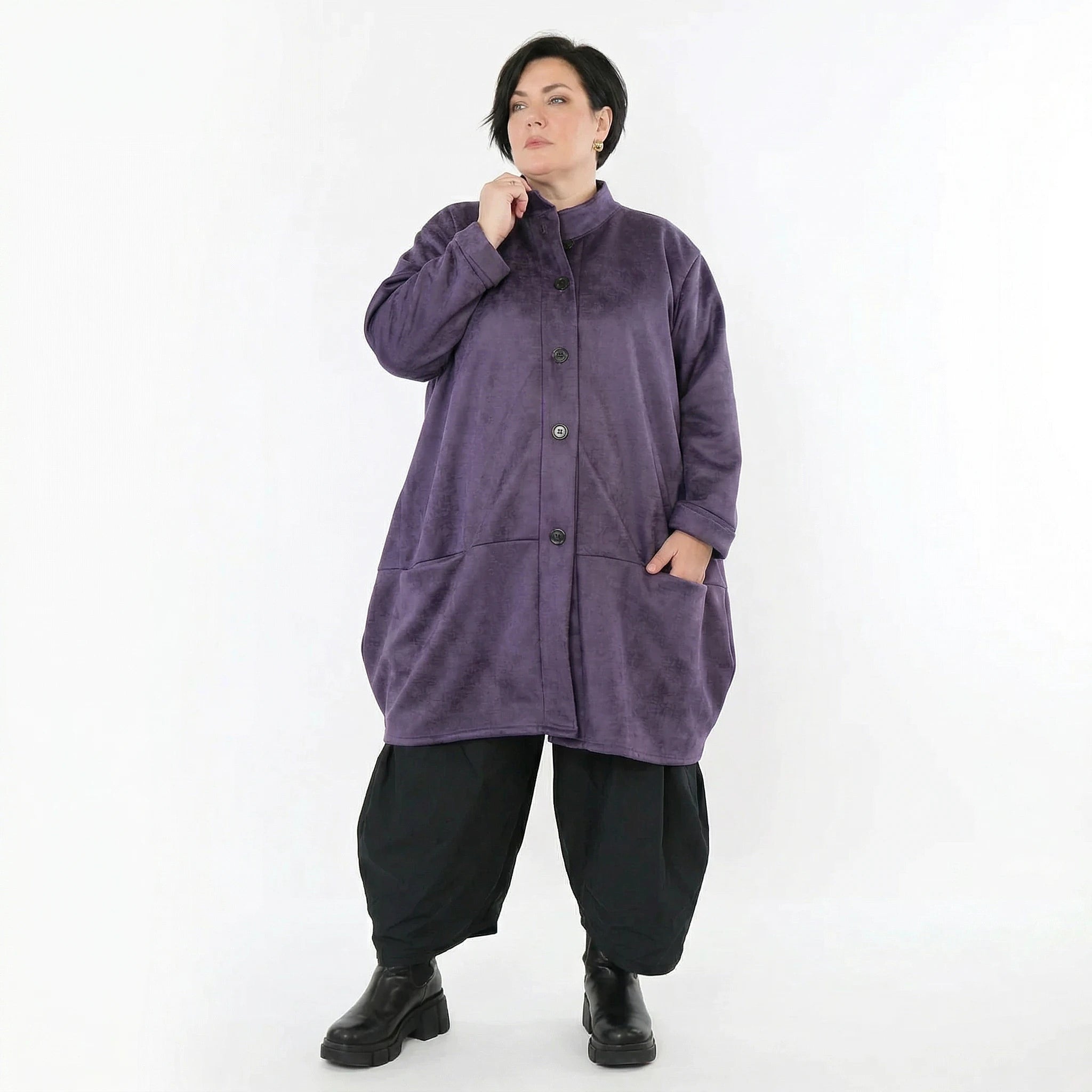 Ballonjacke von AKH Fashion aus Polyester, 1520.07094, Violett, Ausgefallen, Zeitlos