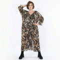 Kleid von AKH Fashion aus Materialmix, 1521.07134, Schwarz/Cognac/Weiß, Leopard, Schick