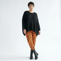 AKH Fashion Leggings in gerader Form, aus Viskose, 150100P, Orange/Braun, Buchstaben