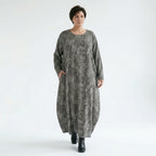 Ballonkleid von AKH Fashion aus Materialmix, 1501926, Grau/Schwarz/Weiß, Vichy-Streifen