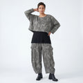 AKH Fashion Überwurf in kastiger Form, aus Materialmix, 1507011, Grau/Schwarz/Weiß, Schick