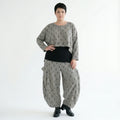 Ballonhose von AKH Fashion aus Materialmix, 1508069, Hellgrau/Schwarz/Weiß, Schick
