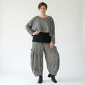 Ballonhose von AKH Fashion aus Materialmix, 1526.08069, Grau/Schwarz/Weiß, Vichy-Streifen