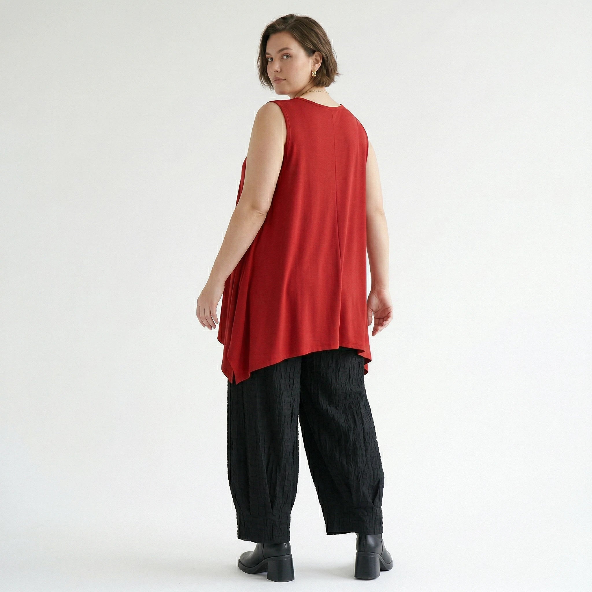 A-Form Top von AKH Fashion aus Viskose, 1531.03071, Dunkelrot, Ausgefallen, Zeitlos