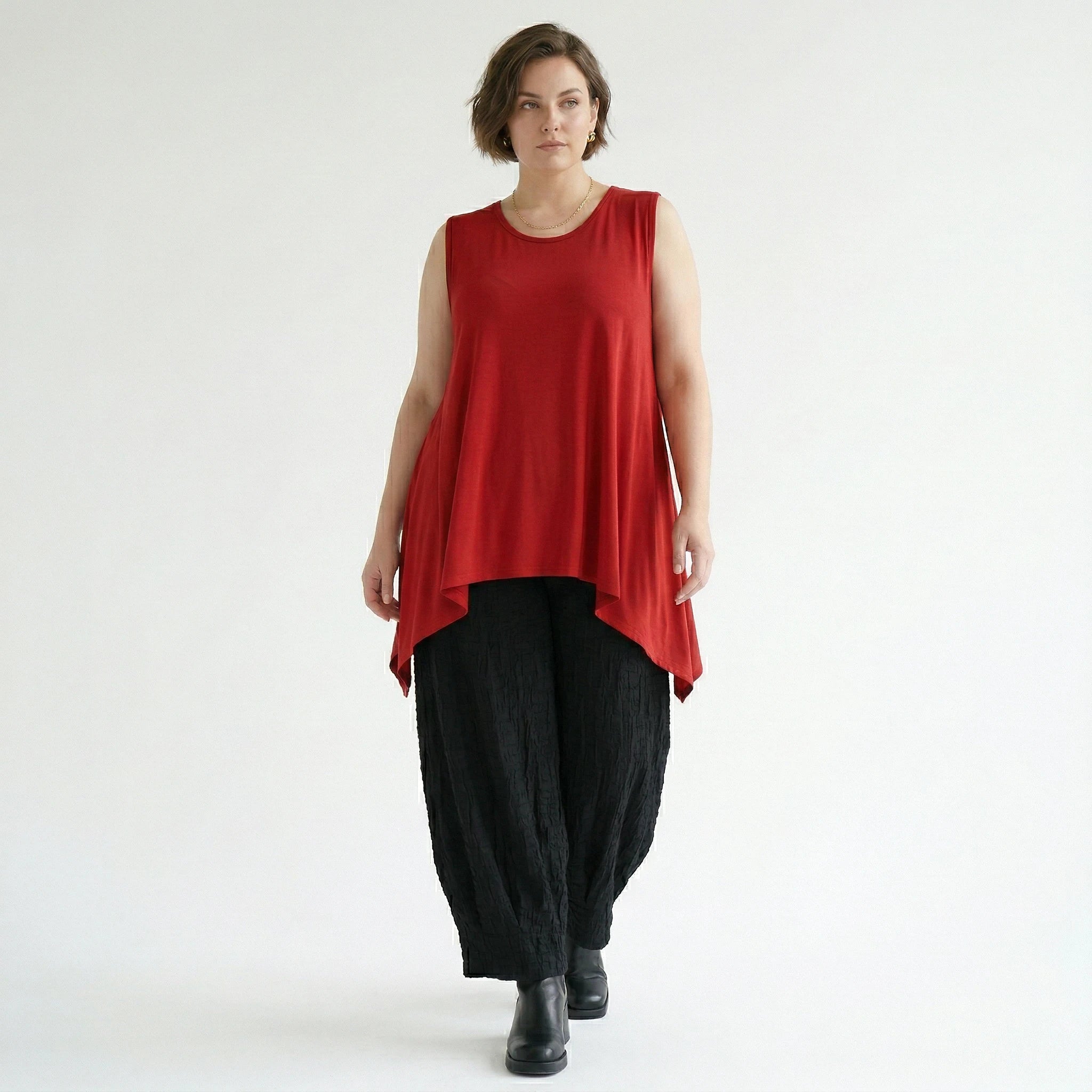 A-Form Top von AKH Fashion aus Viskose, 1531.03071, Dunkelrot, Ausgefallen, Zeitlos