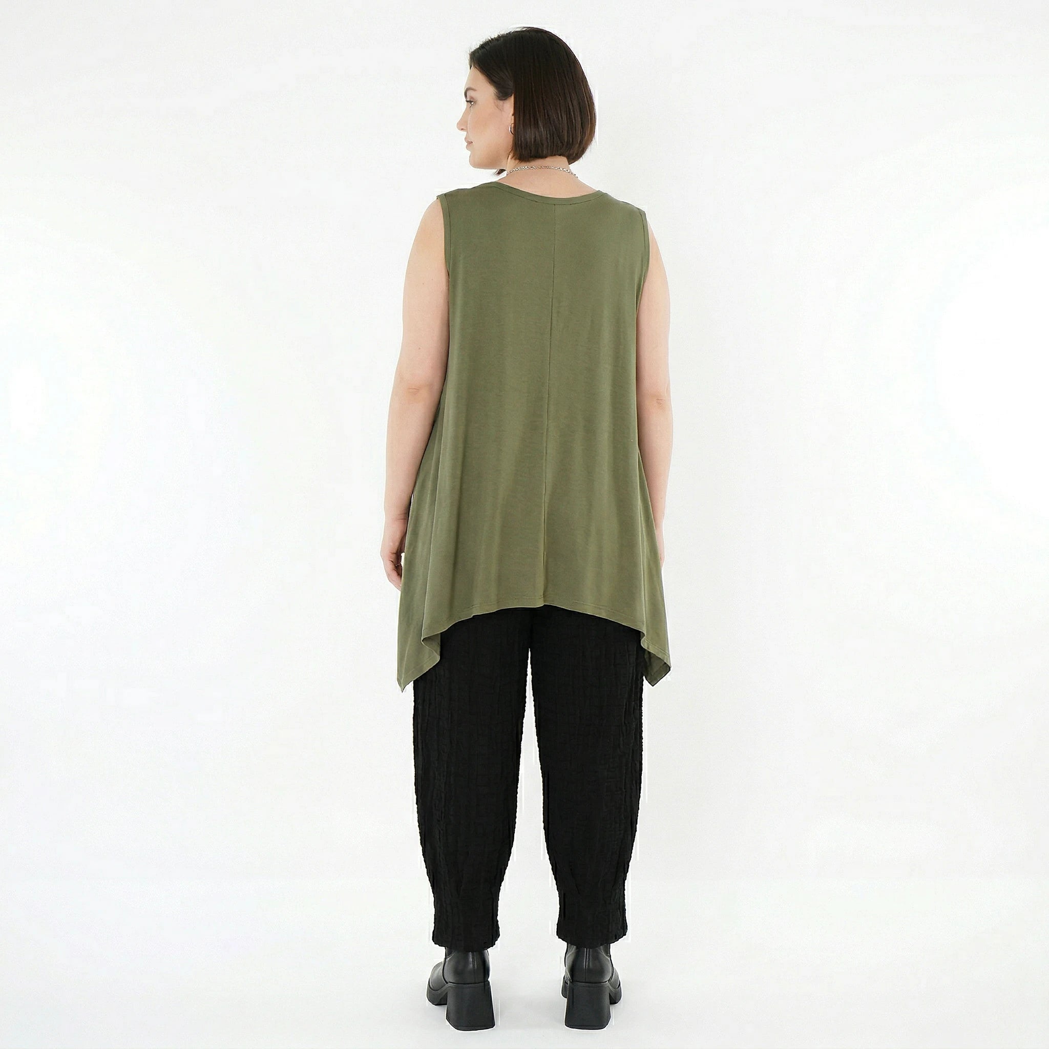 A-Form Top von AKH Fashion aus Viskose, 1531.03071, Olive, Ausgefallen, Zeitlos, Schick