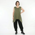 A-Form Top von AKH Fashion aus Viskose, 1531.03071, Olive, Ausgefallen, Zeitlos, Schick