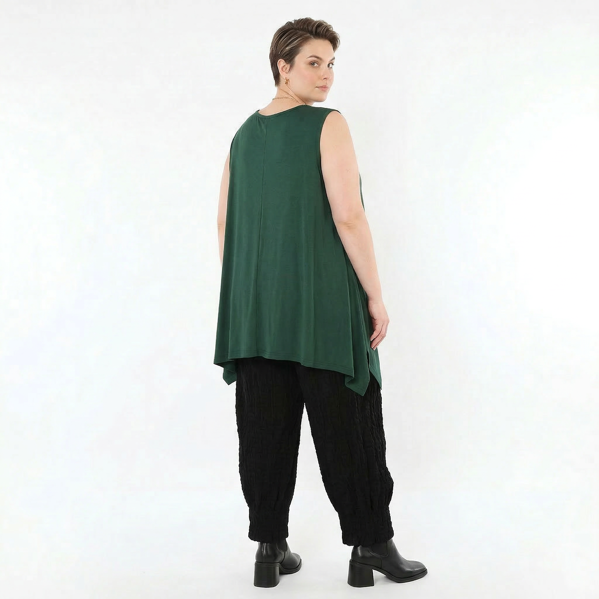 A-Form Top von AKH Fashion aus Viskose, 1531.03071, Tannengrün, Ausgefallen, Zeitlos, Schick