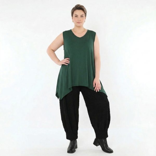 A-Form Top von AKH Fashion aus Viskose, 1531.03071, Tannengrün, Ausgefallen, Zeitlos, Schick