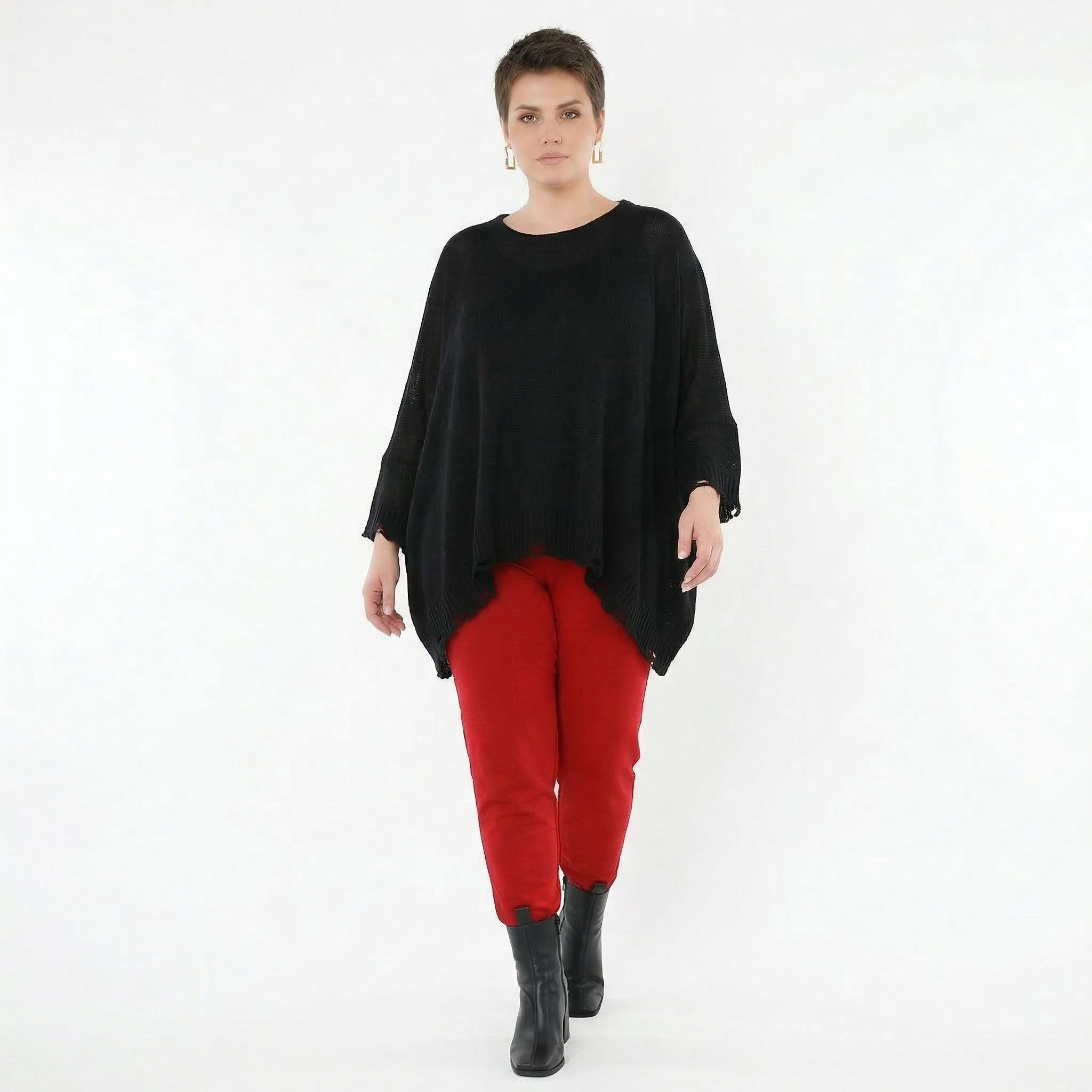 AKH Fashion Leggings in gerader Form, aus Viskose, 1531.0P100, Dunkelrot, Ausgefallen