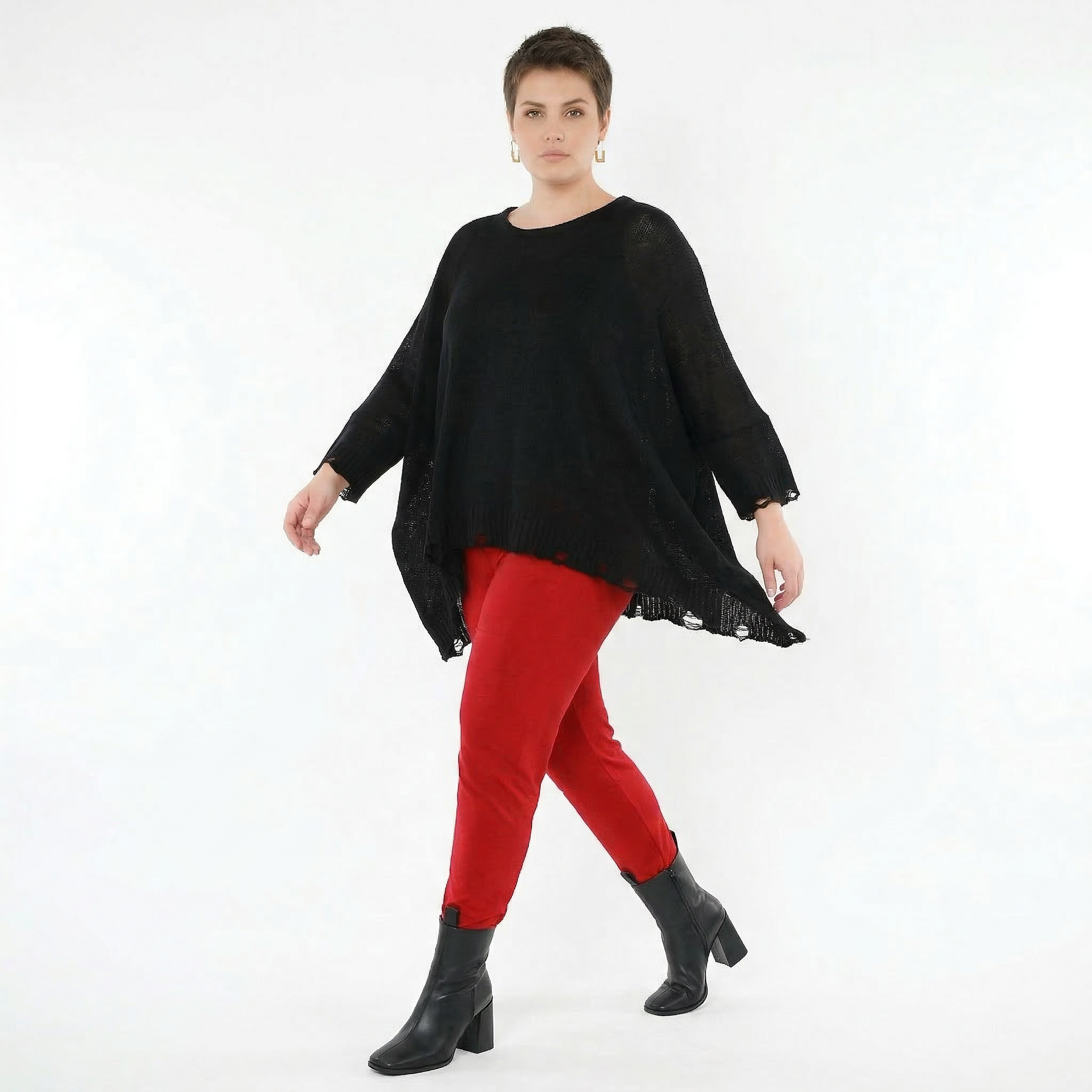 AKH Fashion Leggings in gerader Form, aus Viskose, 1531.0P100, Dunkelrot, Ausgefallen