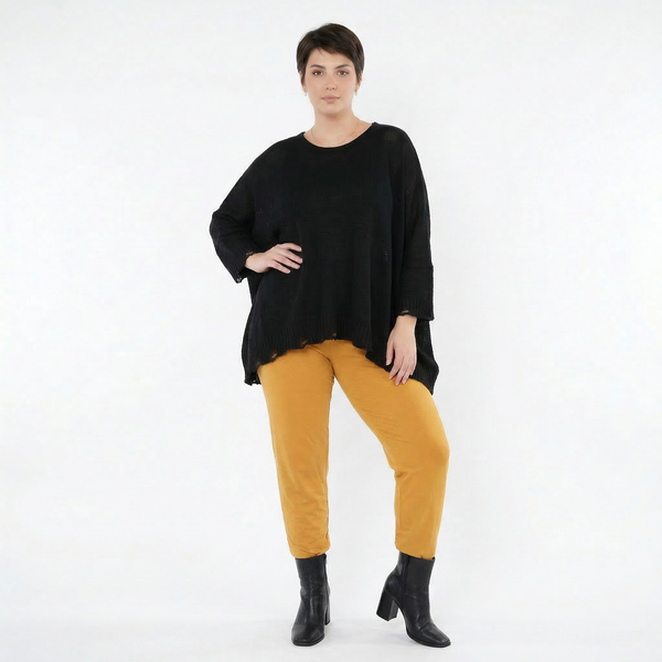 AKH Fashion Leggings in gerader Form, aus Viskose, 1531.0P100, Senf, Ausgefallen, Zeitlos