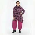 A-Form Shirt von AKH Fashion aus Materialmix, 1529.03371, Schwarz/Fuchsia, Kringel, Schick