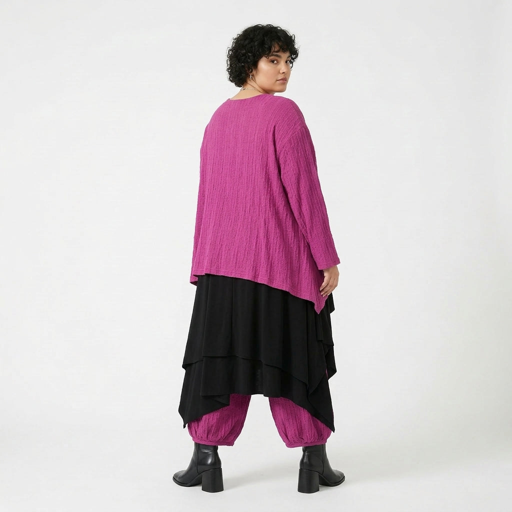 A-Form Jacke von AKH Fashion aus Materialmix, 1532.00118, Fuchsia, Wellen, Ausgefallen