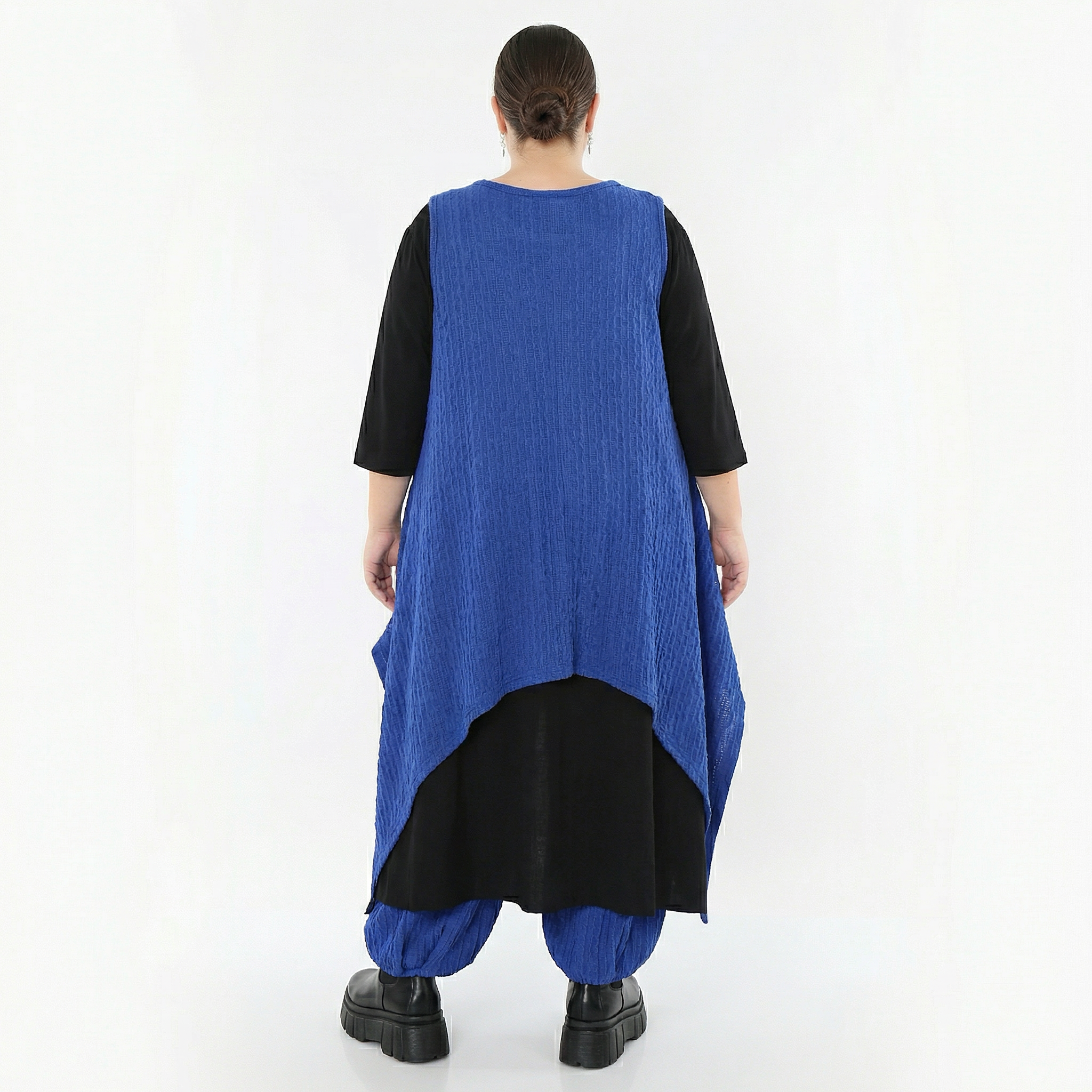 Zipfel Kleid von AKH Fashion aus Materialmix, 1532.03067, Royalblau, Wellen, Ausgefallen
