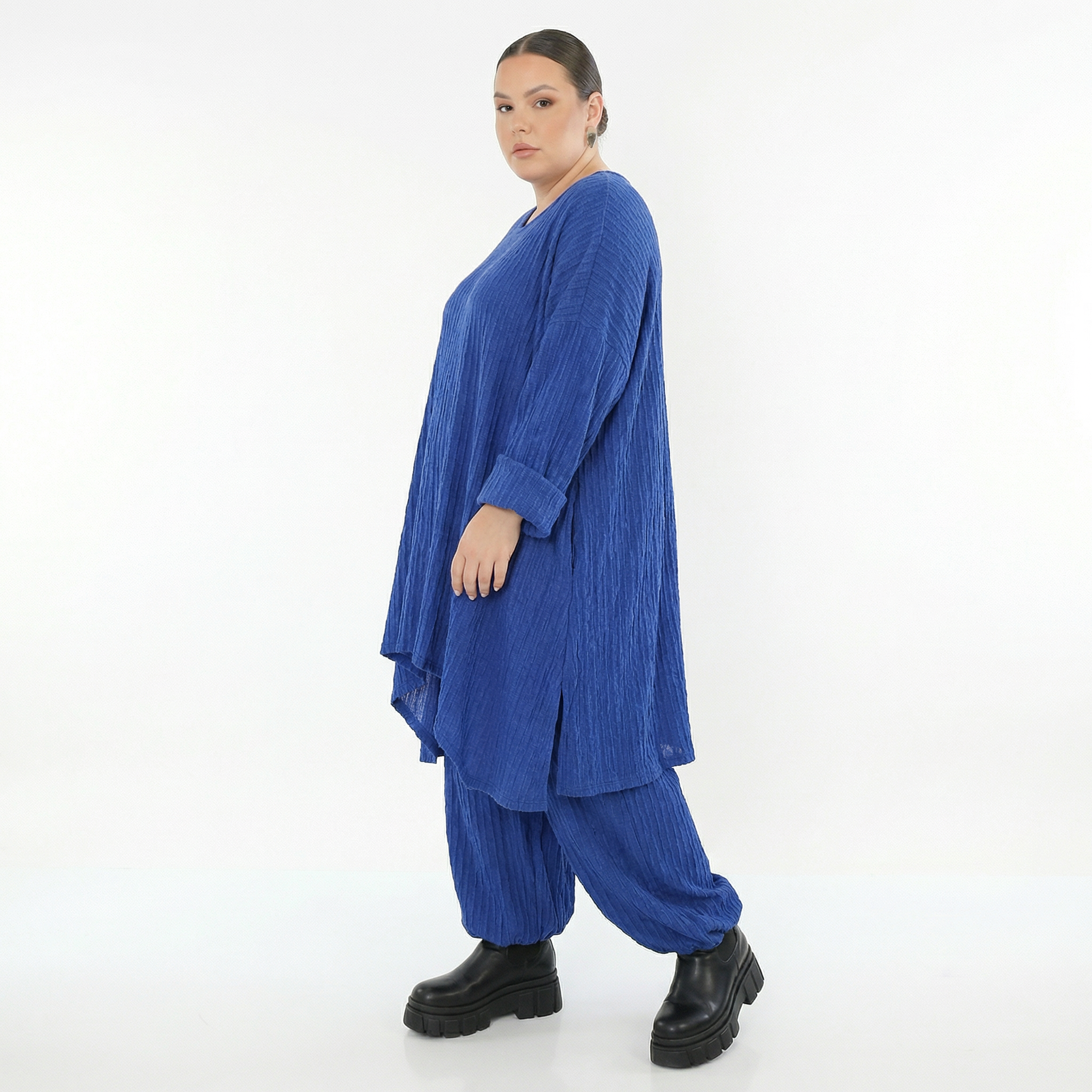 Ballonhose von AKH Fashion aus Materialmix, 1532.05920, Royalblau, Wellen, Ausgefallen