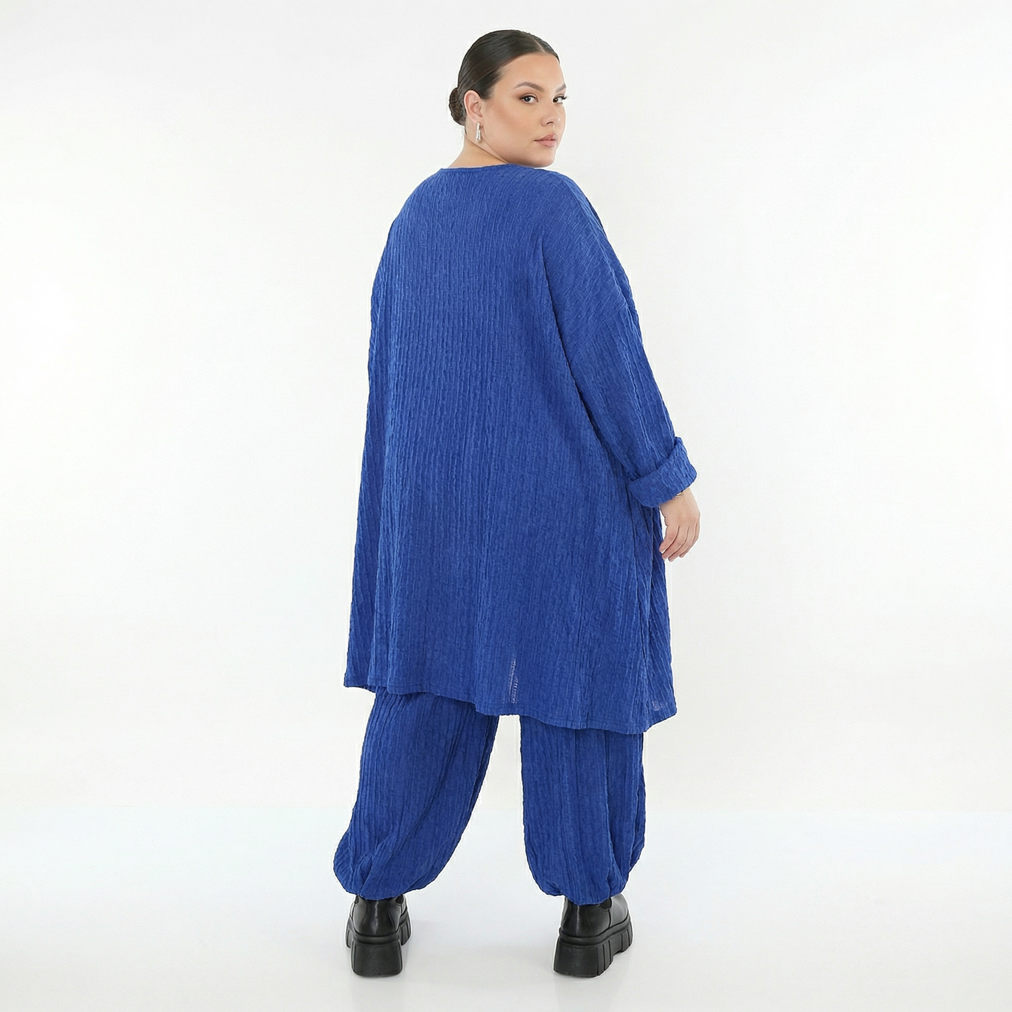 Ballonhose von AKH Fashion aus Materialmix, 1532.05920, Royalblau, Wellen, Ausgefallen