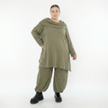 A-Form Bigshirt von AKH Fashion aus Materialmix, 1532.07145, Olive, Wellen, Ausgefallen