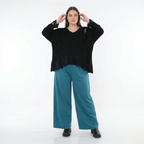  Marlene Hose von AKH Fashion aus Materialmix, 1536.00122, Petrol, Ausgefallen, Zeitlos