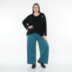  Marlene Hose von AKH Fashion aus Materialmix, 1536.00122, Petrol, Ausgefallen, Zeitlos