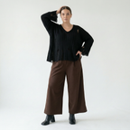  AKH Fashion Hose in gerader Form, aus Materialmix, 1536.00225, Braun, Ausgefallen, Zeitlos