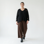  AKH Fashion Hose in gerader Form, aus Materialmix, 1536.00225, Braun, Ausgefallen, Zeitlos