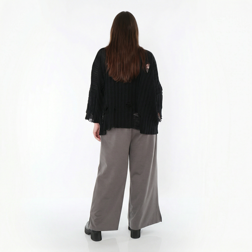  AKH Fashion Hose in gerader Form, aus Materialmix, 1536.00225, Grau, Ausgefallen, Zeitlos
