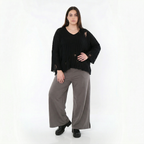  AKH Fashion Hose in gerader Form, aus Materialmix, 1536.00225, Grau, Ausgefallen, Zeitlos