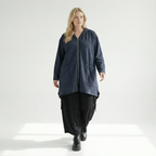  A-Form Jacke von AKH Fashion aus Baumwolle, 1539.02030, Azurblau, Punkte, Ausgefallen