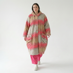  Ballonmantel von AKH Fashion aus Polyester, 1543.07152, Sand/Fuchsia, TwoTone, Schick