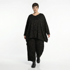  Ballonhose von AKH Fashion aus Viskose, 1545.07125, Schwarz/Braun, Kringel, Ausgefallen