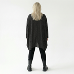  A-Form Bigshirt von AKH Fashion aus Viskose, 1557.03371, Schwarz/Weiß, Punkte, Ausgefallen