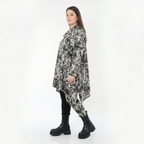 A-Form Bigshirt von AKH Fashion aus Viskose, 1559.03371, Schwarz/Weiß, Abstrakt, Ausgefallen