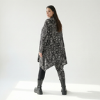  A-Form Bigshirt von AKH Fashion aus Viskose, 1560.03371, Schwarz/Weiß, Abstrakt, Ausgefallen
