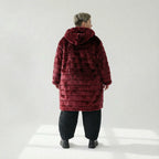  Ballonjacke von AKH Fashion aus Polyester, 1546.06660, Weinrot, Kariert, Ausgefallen