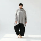  A-Form Bigshirt von AKH Fashion aus Materialmix, 1552.03371, Hellgrau, Ausgefallen, Zeitlos